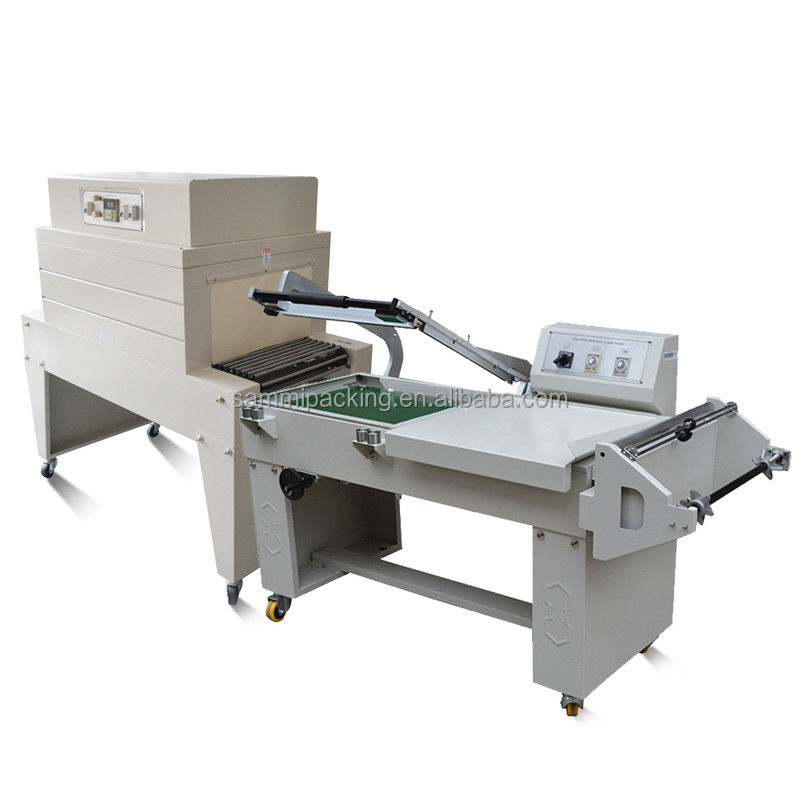 Thiết kế mới 2 trong 1 L bar sealer loại L loại cắt niêm phong và BS-A450 nhiệt co lại đường hầm đóng gói máy