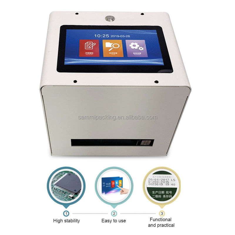Túi nhựa chai máy tính để bàn Static Manual Mfg Exp Digital Bar QR Date Code Inkjet Printer Thời hạn sử dụng
