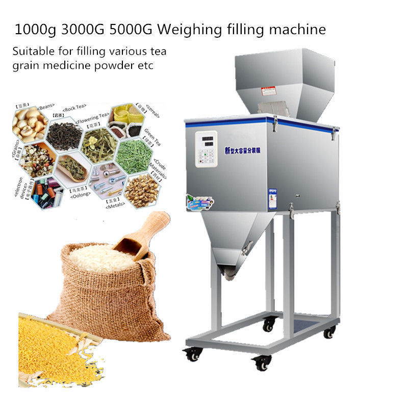100-2500g Máy đóng gói hạt / bột / gạo / cà phê / gia vị bán tự động với thùng lớn