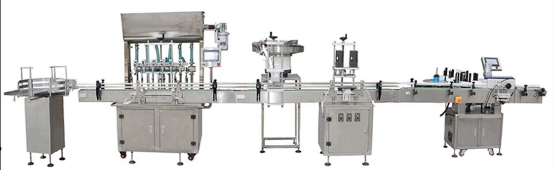 Tự động mỹ phẩm điền nắp máy cho đường thẳng nhựa chai thủy tinh có thể bình dán nước lỏng kem mật ong kẹo