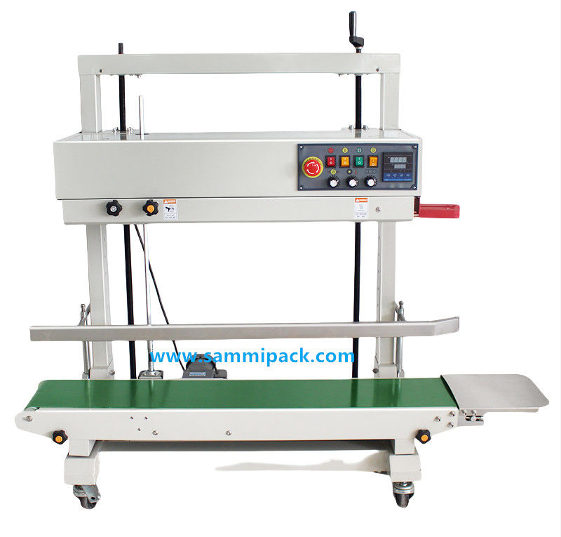 Máy niêm phong dây chuyền liên tục dọc điện cho đồ ăn / đồ uống túi nhựa phim nhựa túi bao bì máy
