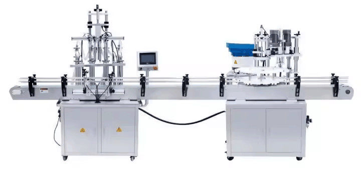 Inline 4 vòi nước máy điền chất lỏng tự động tràn chất lỏng chai cho nước trái cây đồ uống
