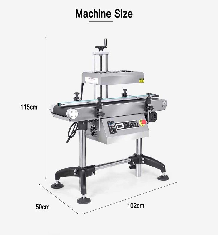 Máy hàn niêm phong chai bằng giấy bạc nhôm cho đường kính niêm phong 20-160mm của lon đồ uống, thùng phuy, bao bì giấy và thủy tinh