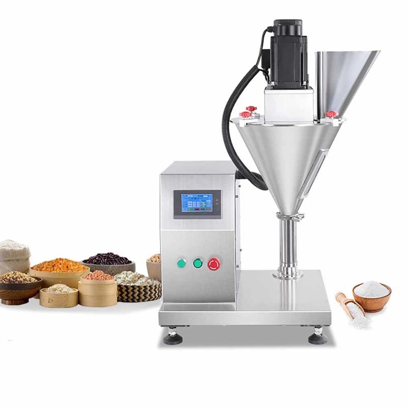 Máy đổ bột khô bán tự động túi chai sữa mỹ phẩm chất hóa học bột cân đo liều lượng Máy đổ bột