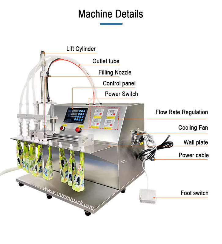 220V hai vòi phun nước lỏng vòi phun nước túi túi máy điền với đứng túi vòi phun semi-automatic chất lấp và seal