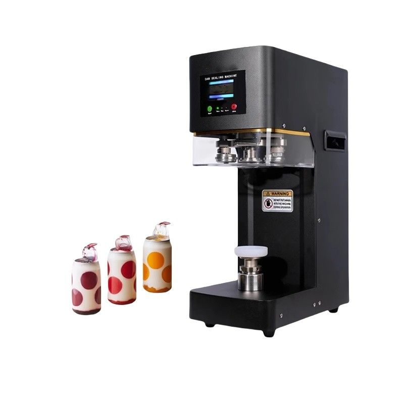 Nhà sản xuất nhà máy hoàn toàn tự động Soda Tin Can Seal Seamer Machine cho bong bóng trà có thể đóng gói hướng dẫn lái cho giấy