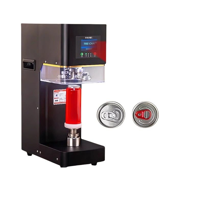 Nhà sản xuất nhà máy hoàn toàn tự động Soda Tin Can Seal Seamer Machine cho bong bóng trà có thể đóng gói hướng dẫn lái cho giấy