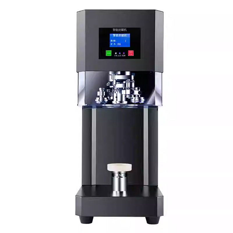 Nhà sản xuất nhà máy hoàn toàn tự động Soda Tin Can Seal Seamer Machine cho bong bóng trà có thể đóng gói hướng dẫn lái cho giấy