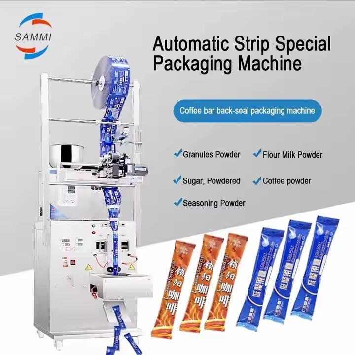 Máy đóng gói bột trà Giá nhà máy Máy đóng gói sachet cà phê muối đường với bộ mã tem nóng