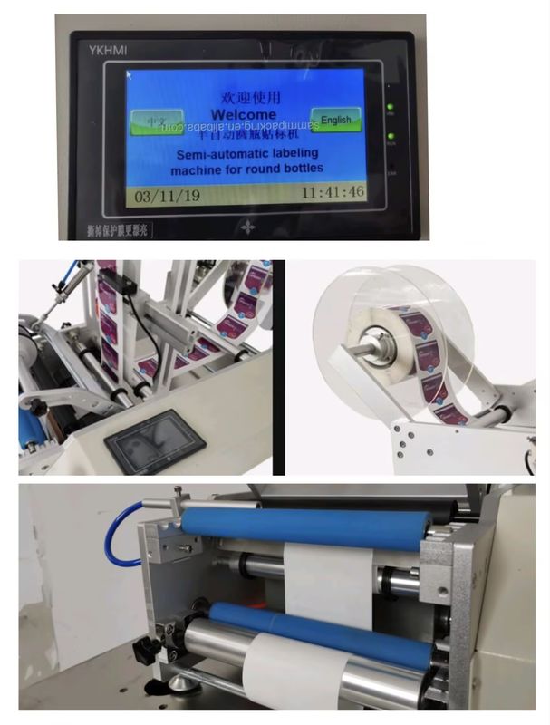 Sản phẩm bán buôn Nhãn nhãn chai nước nhựa Bàn bàn Máy dán nhãn chai tròn hai mặt với quầy