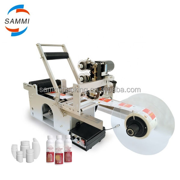 MT-50 Máy dán nhãn dán bán tự động cho chai tròn Thùng cho giấy kim loại Bao bì thủy tinh Thực phẩm sử dụng mới sử dụng