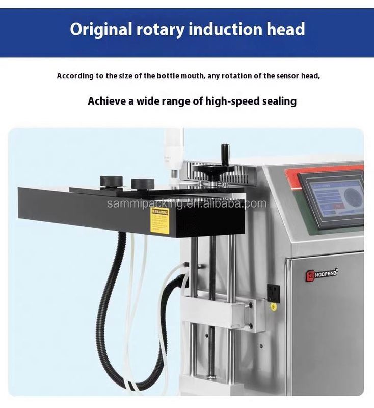 Máy niêm phong tự động liên tục Máy niêm phong nhiệt điện từ cho chai nhựa nhỏ