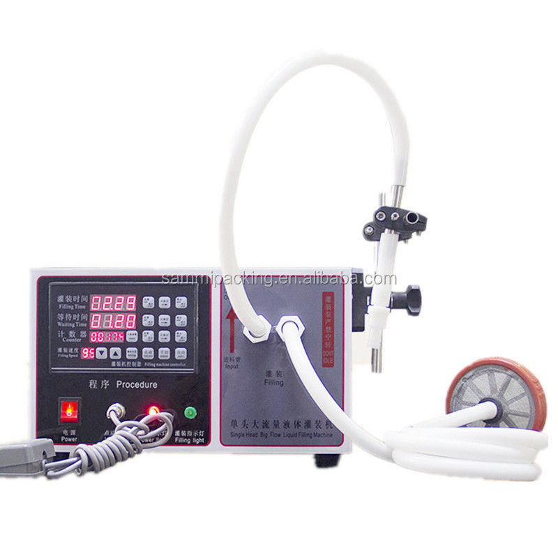 Máy đổ chất lỏng loại thực phẩm nhỏ Semi-automatic 304 thép không gỉ cho nước ép, mật ong, dầu, nước soda 17L/min