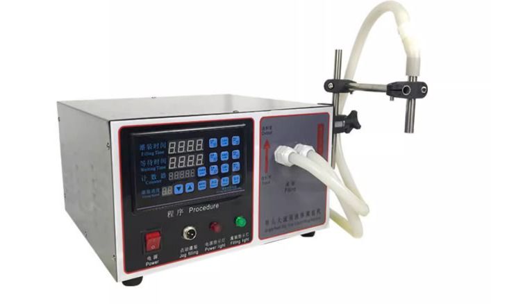 Máy đổ chất lỏng loại thực phẩm nhỏ Semi-automatic 304 thép không gỉ cho nước ép, mật ong, dầu, nước soda 17L/min