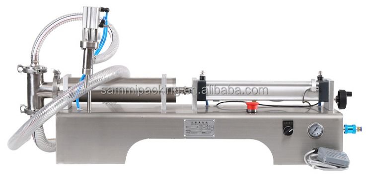 Máy chiết rót chất lỏng piston đầu đơn hiệu quả cao, Máy chiết rót nước, dầu, nước ép, đồ uống 100-1000ml cho chai/lon