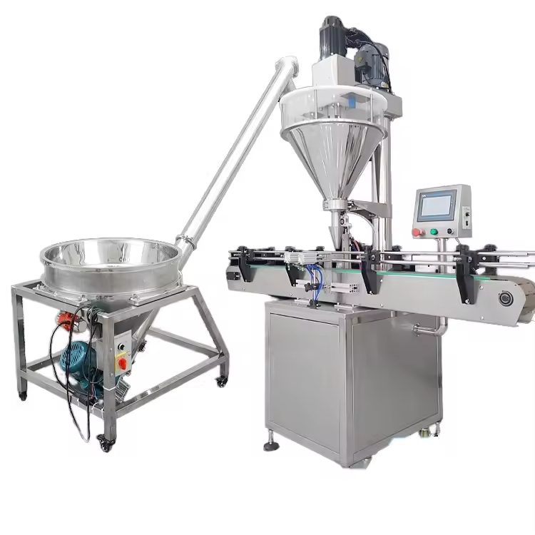 Máy chiết rót trục vít một đầu tự động hoàn toàn cho mỹ phẩm, gia vị, bột đậu nành, bột tảo cát, bột hổ phách, bột matcha, bột sữa