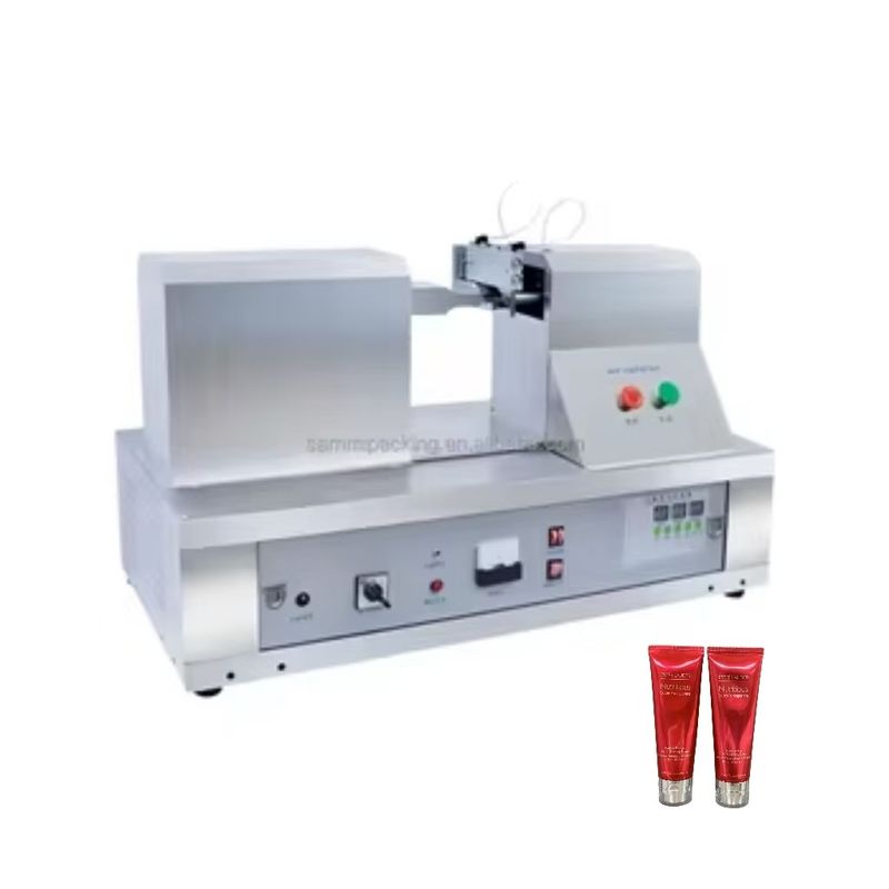 Máy hàn ống siêu âm tiết kiệm/ Máy hàn ống mềm nhựa tùy chỉnh cho mỹ phẩm, thực phẩm có dao cắt