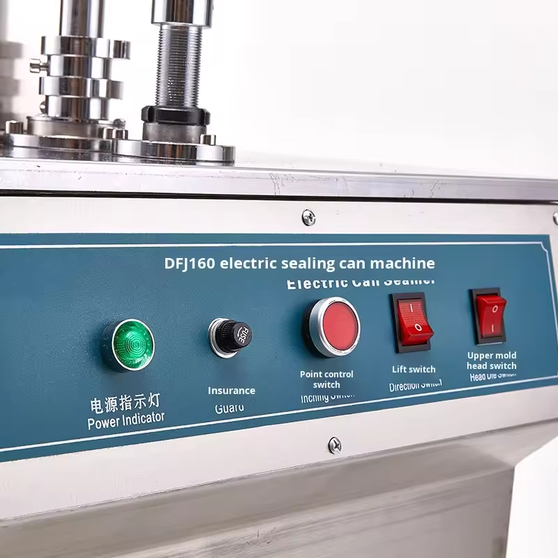 DFJ-160 Máy niêm phong điện dọc cho thép không gỉ Tinplate dễ mở cốc nhựa và kim loại lon Tin Can Sealer
