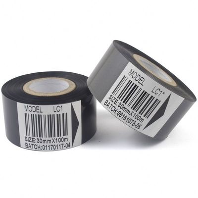 Black nhựa Hot Foil Ribbon 25mm 30mm 35mm cho máy in ngày hết hạn