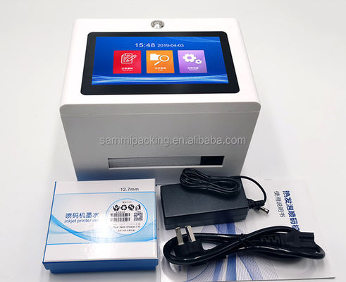 Smart Static Desktop Touch Screen Inkjet Printer cho chai để đóng dấu Ngày hết hạn Mã QR lô