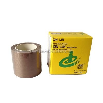Dây băng sợi thủy tinh phủ PTFE màu nâu để hàn và niêm phong Vành đai chiều rộng 13/15/19/25/30/50MM