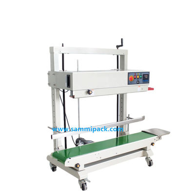 Máy niêm phong dây chuyền liên tục dọc điện cho đồ ăn / đồ uống túi nhựa phim nhựa túi bao bì máy