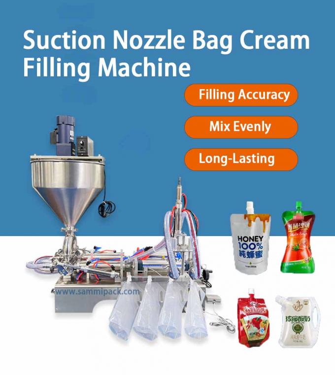 Máy chiết rót túi có vòi rót bán tự động công nghiệp cho đồ uống mật ong, nước trái cây dạng lỏng 0