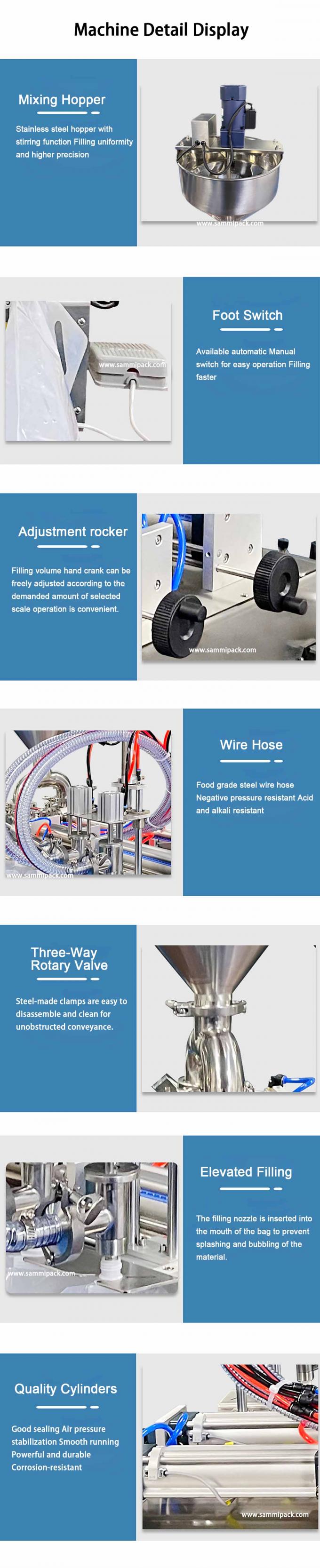 Máy chiết rót túi có vòi rót bán tự động công nghiệp cho đồ uống mật ong, nước trái cây dạng lỏng 5