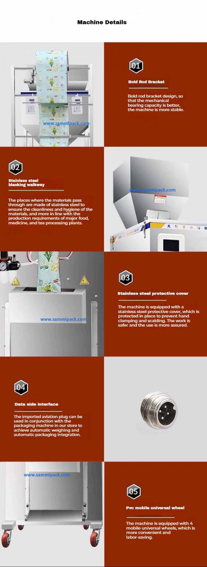 Máy đóng gói đậu cà phê chứa đường đa chức năng 500g 1000g 450*470*1750MM hàng hóa 5