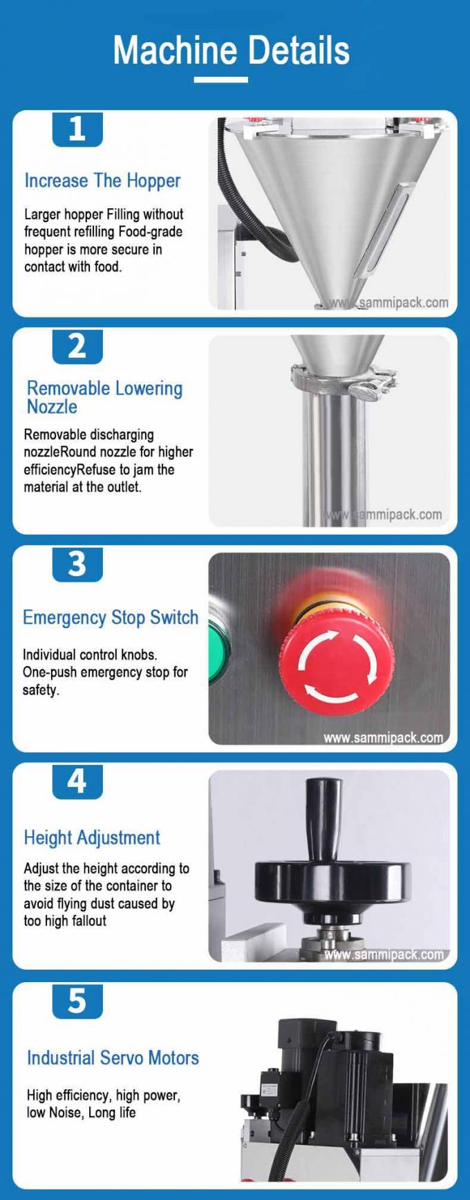 Máy nạp bột bán tự động chạy bằng điện cho túi chai sữa mỹ phẩm hóa học cân đo liều 8