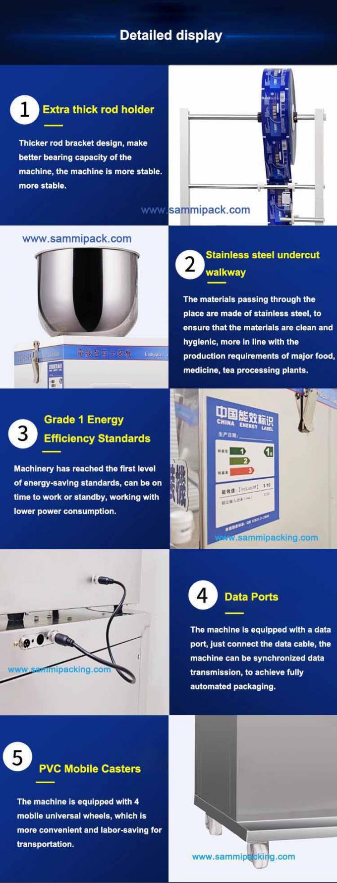 120.000 Kg đơn trọng lượng tổng giấy vật liệu đóng gói trà bột máy đóng gói với Hot Stamp Coder 7