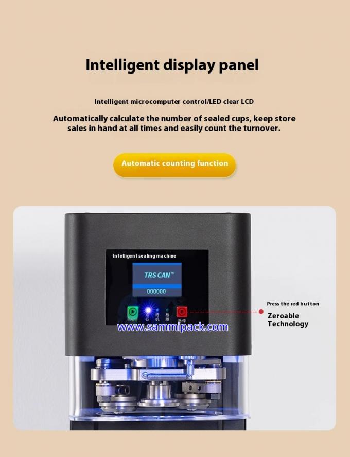 Máy niêm phong hộp trà bong bóng PET tự động / Soda Can Seamer Cho cửa hàng trà sữa Nước trái cây Cà phê đóng gói Semi-automatic Grade 4