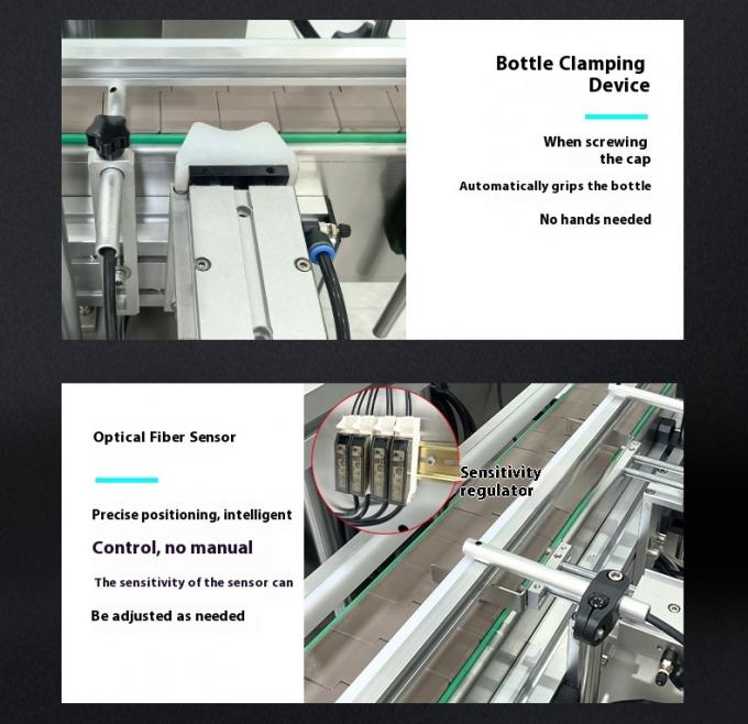 Máy chiết rót và đóng nắp chất lỏng tự động tốc độ cao 4 đầu bơm từ tính để bàn cho nước giải khát, chiết rót và đóng nắp tự động 8