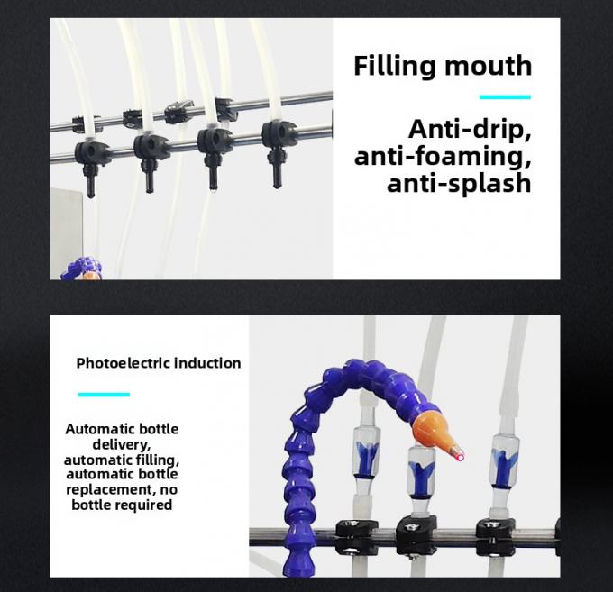 Máy chiết rót bốn đầu tự động vận hành đơn giản Máy chiết rót chất lỏng uống được cho sữa, nước ép, nước tương, giấm 7